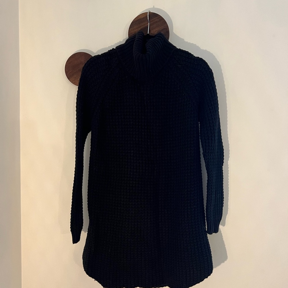 Element Black Cable Knit Turtleneck Sweater Dress